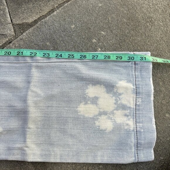 Express Stella Bootcut Jeans Size 4 Bleached Distressed Y2K Grunge Denim - Picture 12 of 14